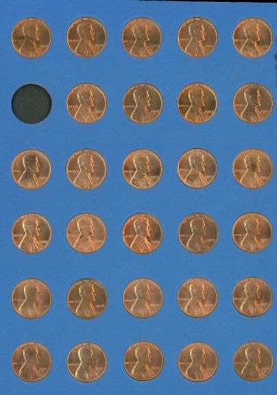 Album of 72 Different BU Lincoln Cents: 1959-1993