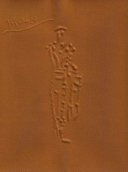 Rare Pablo Picasso Embossment on Harpgaon Cloth from Chant Funèbre pour Ignacio Sánchez Mejías, 1976