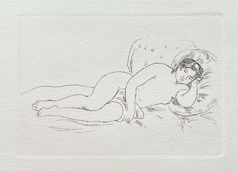 Pierre Auguste Renoir, 'Reclining Nude' Etching