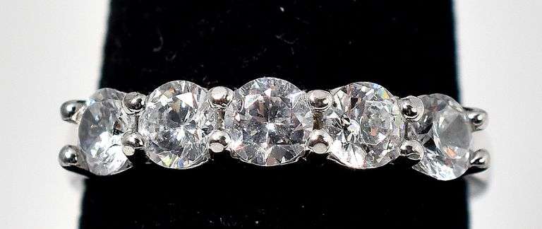 CZ Gemstone Ring in Sterling Silver