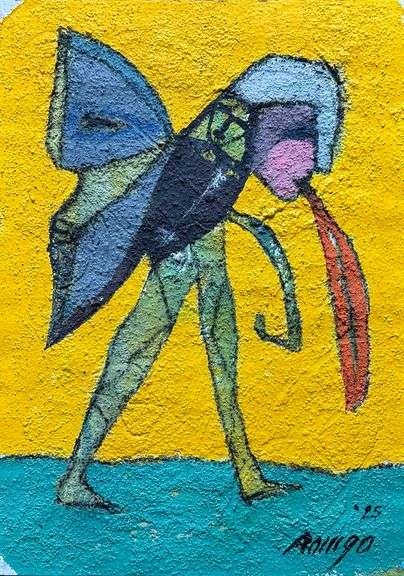 Spectacular One Of A Kind Mixed-Media On Paper by Romgo