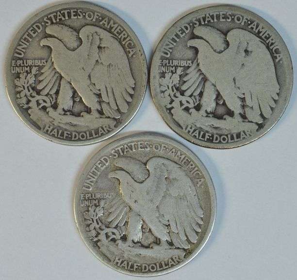 Scarce 1919 in Fine, 1919-D in Good, & 1919-S in Fine Walking Liberty Halves