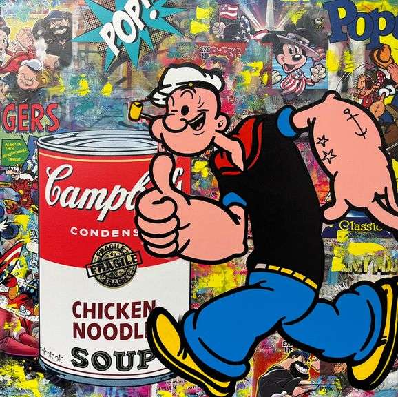 Wonderful Original Acrylic on Canvas by Jozza Jozza Chicehn Soup