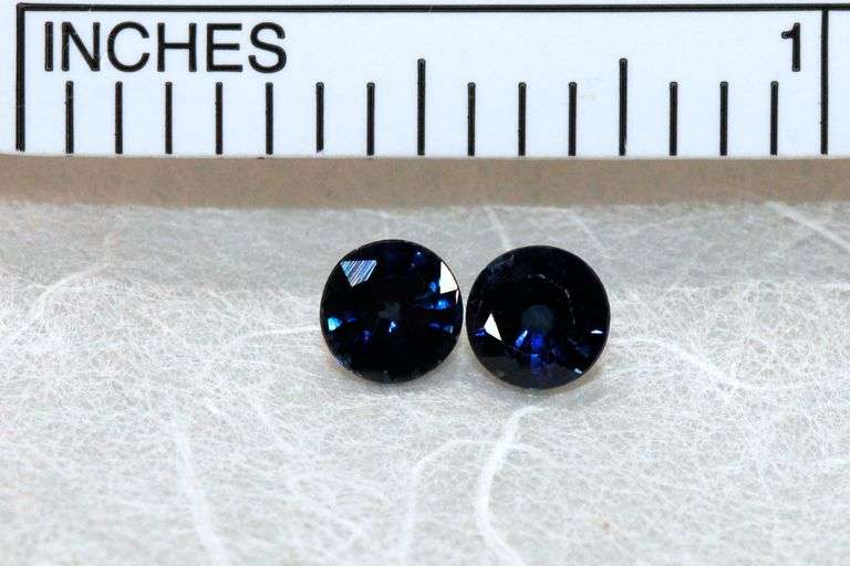 Midnight Blue Natural Sapphire Pair