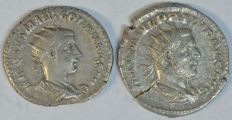 Near Mint Gordian III & Philip I Roman Silver Antoninianus, 238 to 249 AD