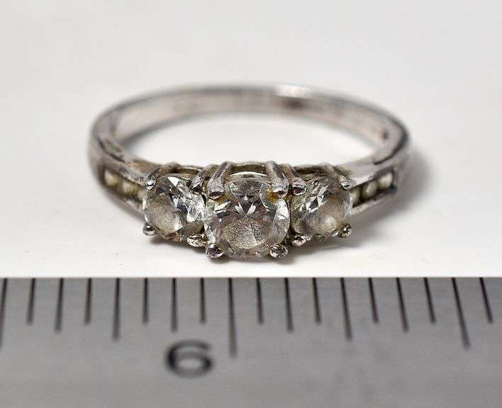 CZ Gemstone Ring in Sterling Silver