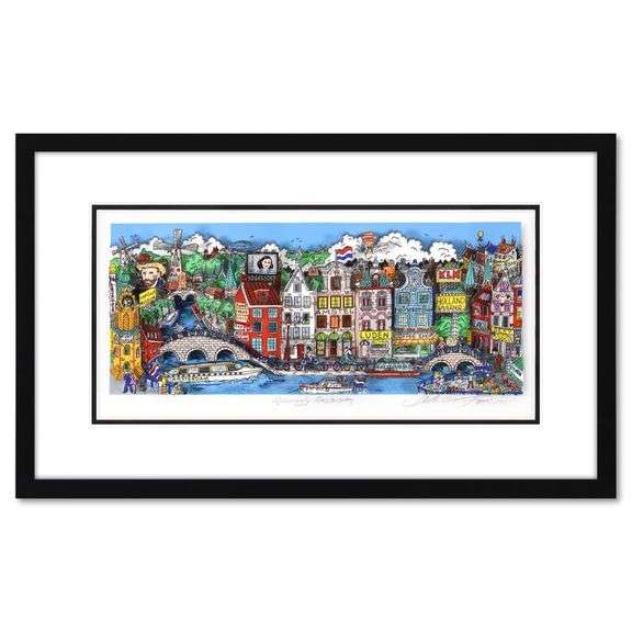 Alluringly Amsterdam (Black) by Charles Fazzino