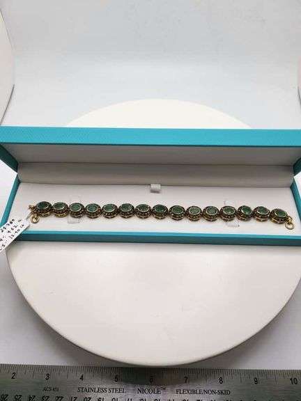 Very fine hand made 25 ctw emeralds and diamond  bracelet
