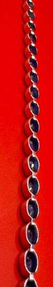 14K White Gold Oval Sapphires Tennis Bracelet