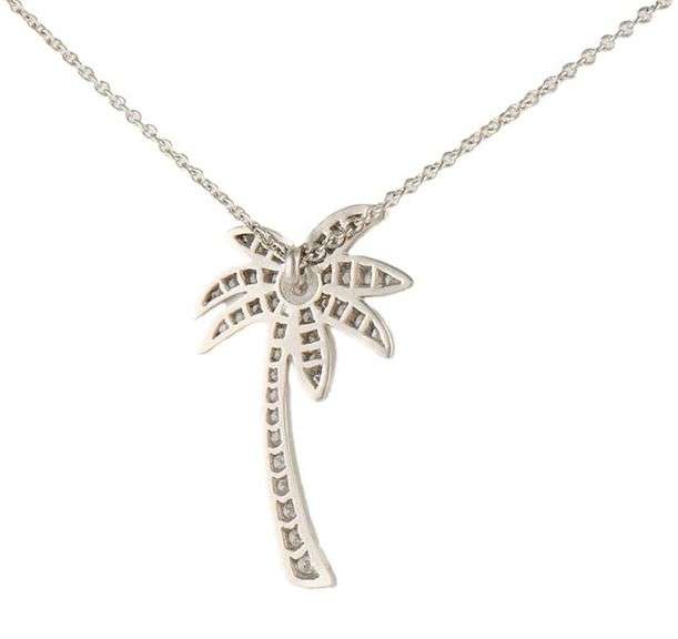 Tiffany & Co. 0.25ctw Diamond Palm Tree Pendant Necklace in Platinum