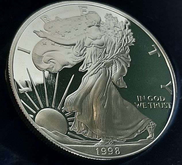 1996 Proof Silver Eagle With Box Paper