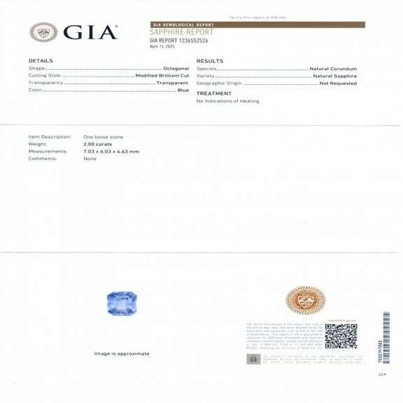 18K WHITE GOLD UNHEATED BLUE SAPPHIRE AND DIAMOND RING 2.39 C.T.W., GIA CERTIFIED