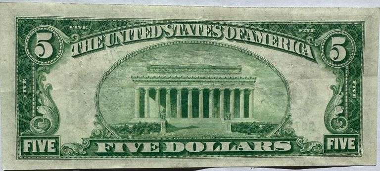 $5 1928 Numerical Series XF Gold Payable Note.