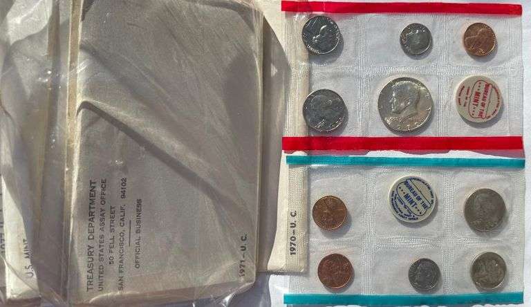1970-1973 1975-1981 US Mint Sets.