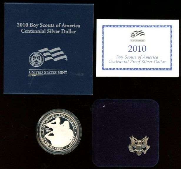 3 Different Commemorative Proof Silver Dollars in Box w/CoA: 2003-2010