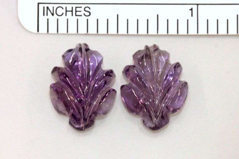 Delicate Carved Amethyst Pair