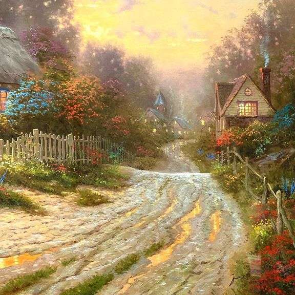 Teacup Cottage by Thomas Kinkade (1958-2012)
