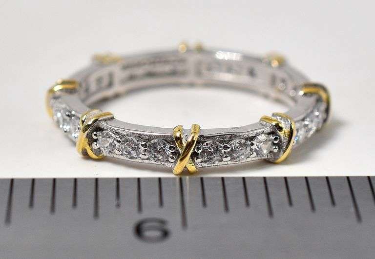 CZ Gemstone Band Ring in Sterling Silver