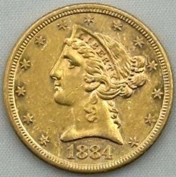 1884-S $5 Liberty Gold Half Eagle – San Francisco Mint