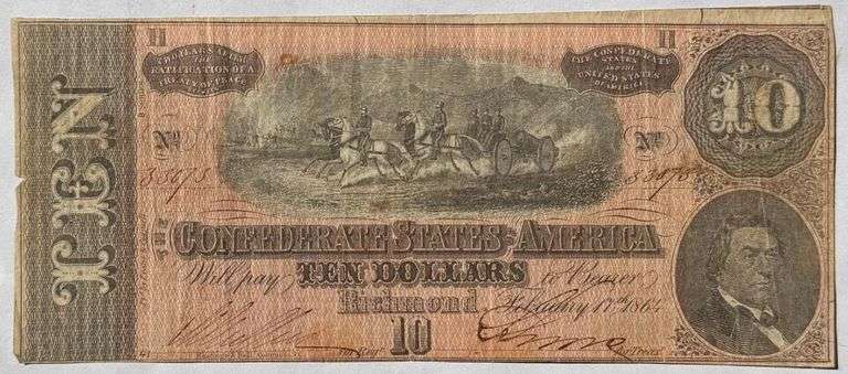 $ 10 Feb 17 1864 Series CSA Note