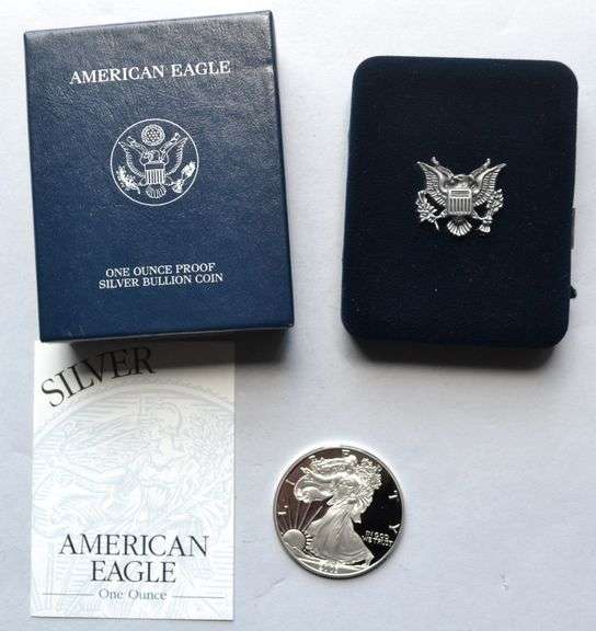 2003 W Proof Silver Eagle With Box & Paper.