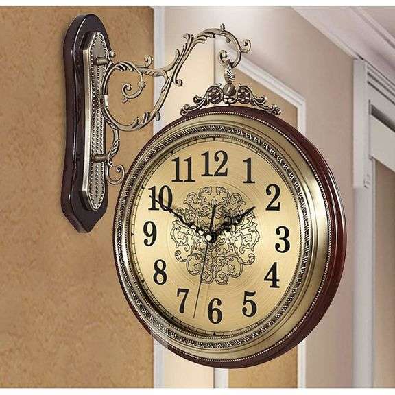 Large European Double-Sided Wall Clock