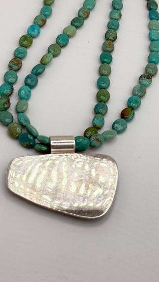 925 Sterling Silver Native American Turquoise Necklace