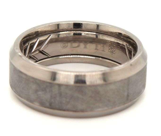 David Yurman beveled Grey titamium with meteorite band