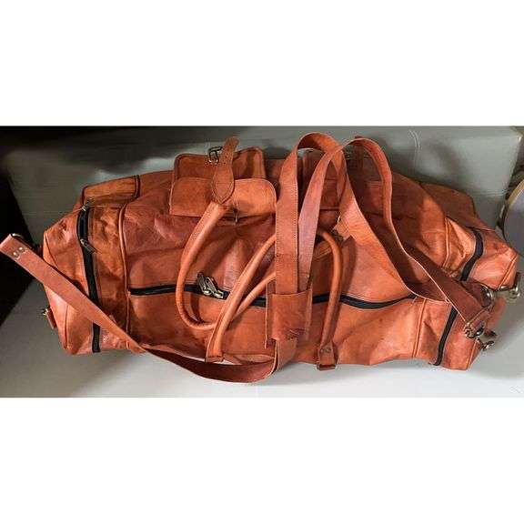 Large Full Grain Leather Duffel Bag