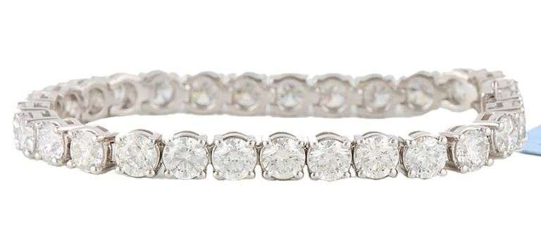 New 20.77ctw Round Diamond Tennis Bracelet in 14K