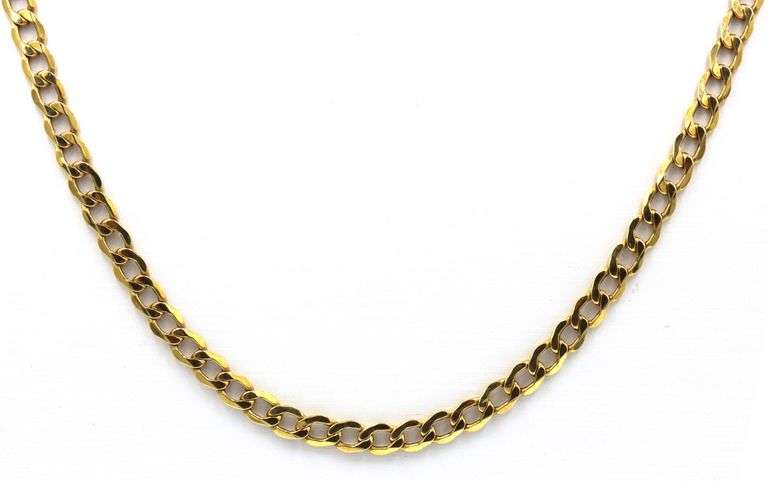 Italian 10kt Yellow gold curb link chain necklace