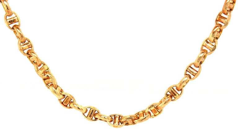 14kt Yellow gold Mariner link chain necklace