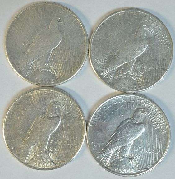4 Better date Peace Silver Dollars in high grades: 1924-S, 25-S, 26-S, & 1934-D.