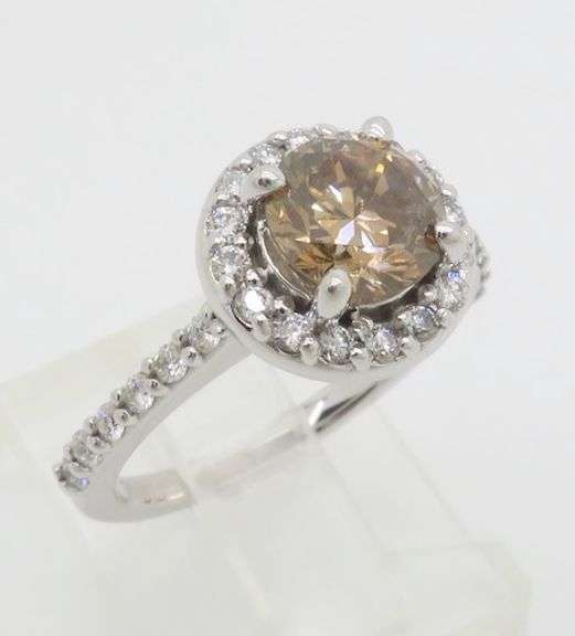 1.49CTW Chocolate Diamond Halo Ring