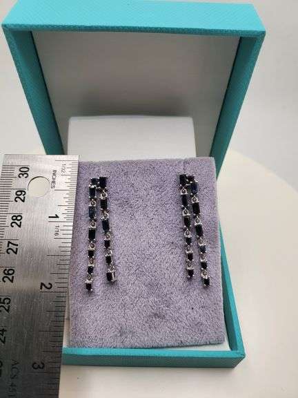 Very high quality hand made black onyx on silver earrings