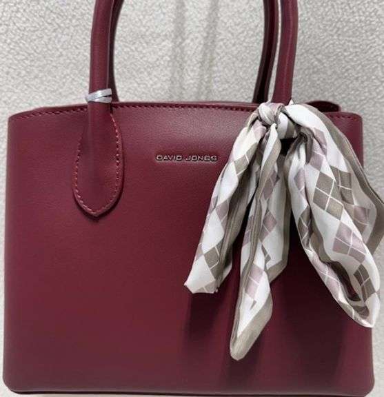 New Eye Catching Designer Burgendy Bag by David Jones, Paris