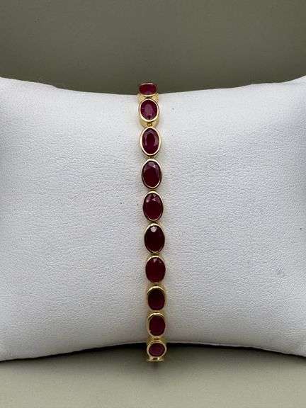14K Yellow Gold Ruby Tennis Bracelet