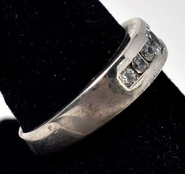 CZ Gemstone Band Ring in Sterling Silver