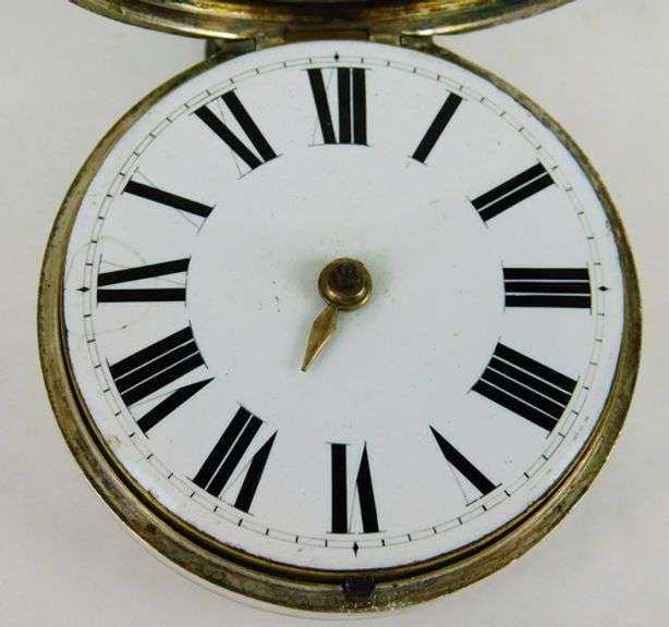 Early English Fusee Onion Pocket Watch & Key, Works