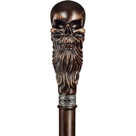 Bearded Skull Walking Cane