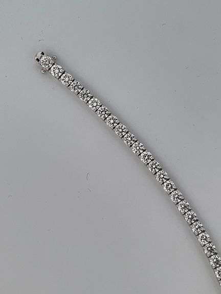 Certified Brand New 14k White Gold Tennis Bracelet. 10.00 Carats Of Lab Grown Diamonds