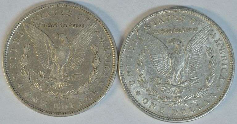 Upper end 1879-O & 1881-P Morgan Silver Dollars