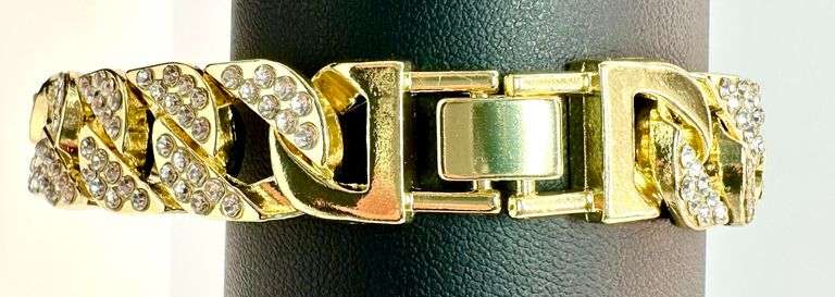 14 Kt Gold Plated 37 Gram Cuban Curb Link Bracelet