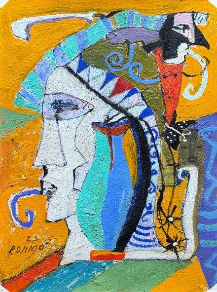 Spectacular One Of A Kind Mixed-Media On Paper by Romgo