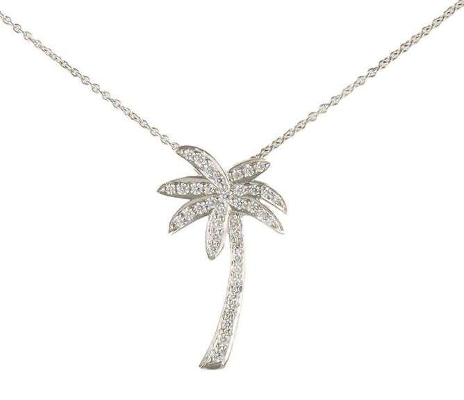 Tiffany & Co. 0.25ctw Diamond Palm Tree Pendant Necklace in Platinum