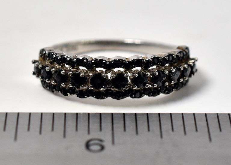 Black Spinel Gemstone Ring Sterling Silver