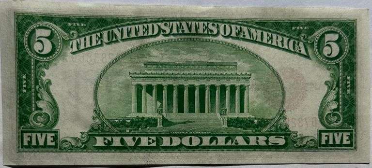 $5 1928 B Unc Gold US Note