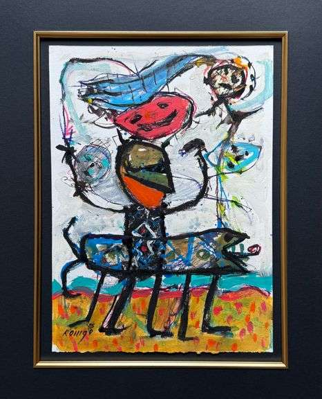 Spectacular One Of A Kind Mixed-Media On Paper by Romgo