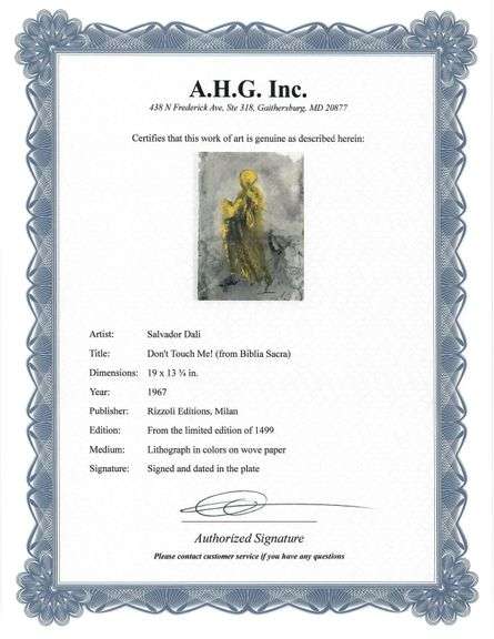 Highly Collectible and Rare Salvador Dali Original Llithograph from the 'Biblia Sacra' Suite