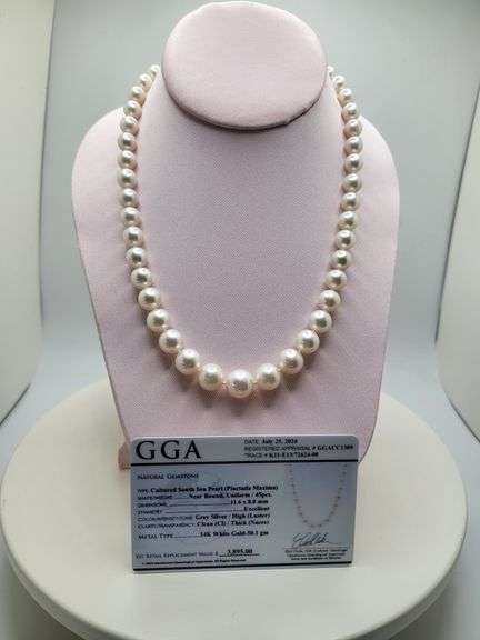 14k gold cultured south sea pearl necklace
